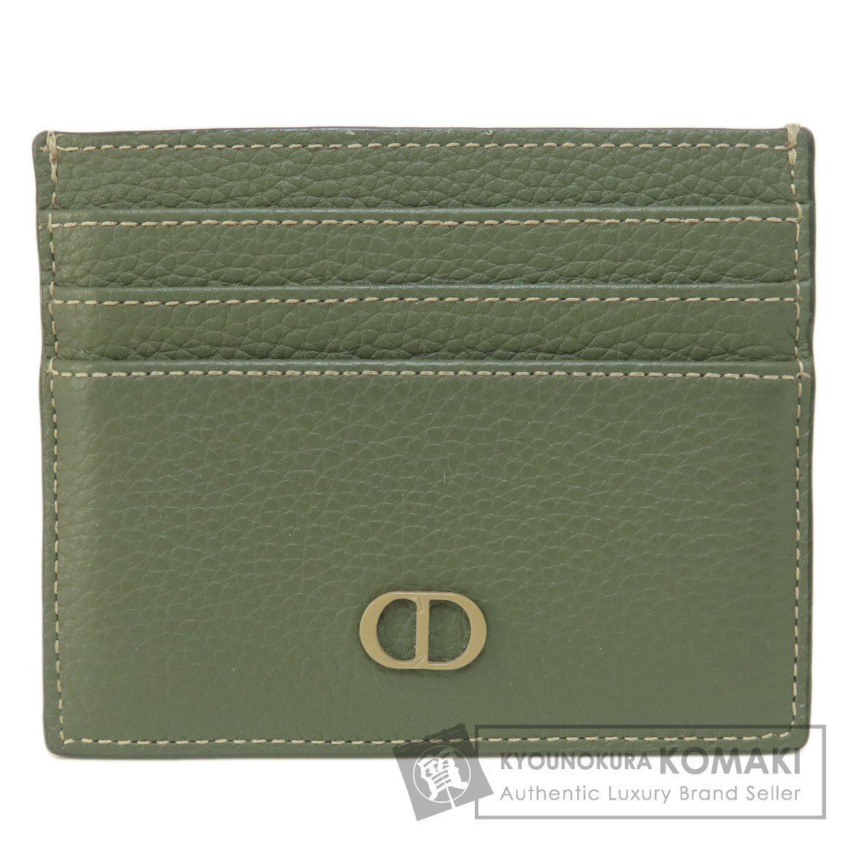 CHRISTIAN DIOR クリスチャンディオール ロゴ金具 カードケース レザー レディース 中古