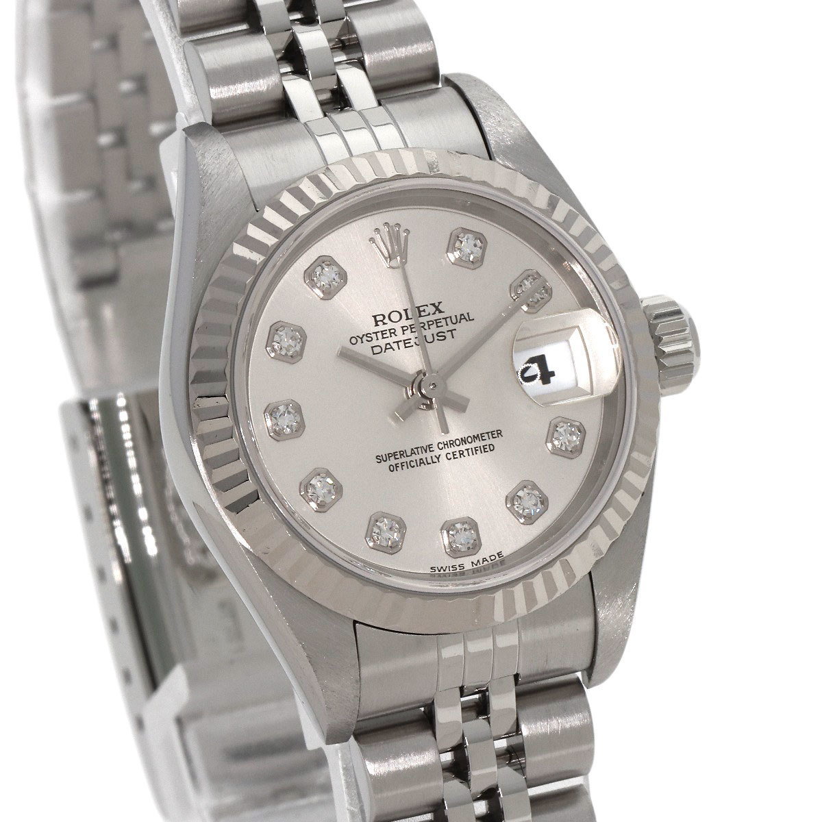 ROLEX ロレックス 79174G デイトジャスト 10P ダイヤモンド 腕時計 ステンレススチール SS K18WG レディース 中古_画像4