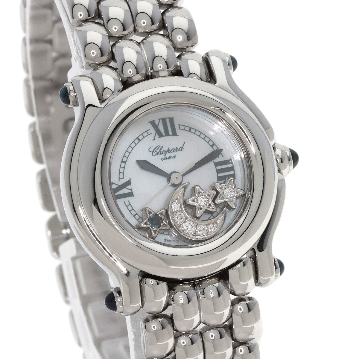 Chopard ショパール 27/8250-23 ハッピースポーツ ダイヤモンド 腕時計 ステンレススチール SS レディース 中古_画像4