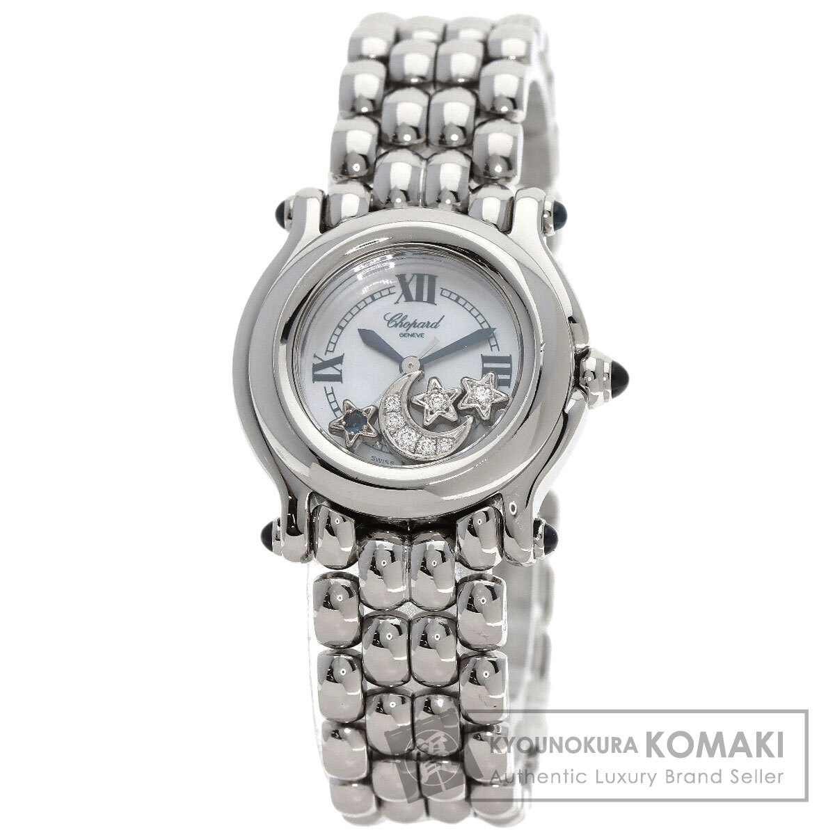 Chopard ショパール 27/8250-23 ハッピースポーツ ダイヤモンド 腕時計 ステンレススチール SS レディース 中古_画像1