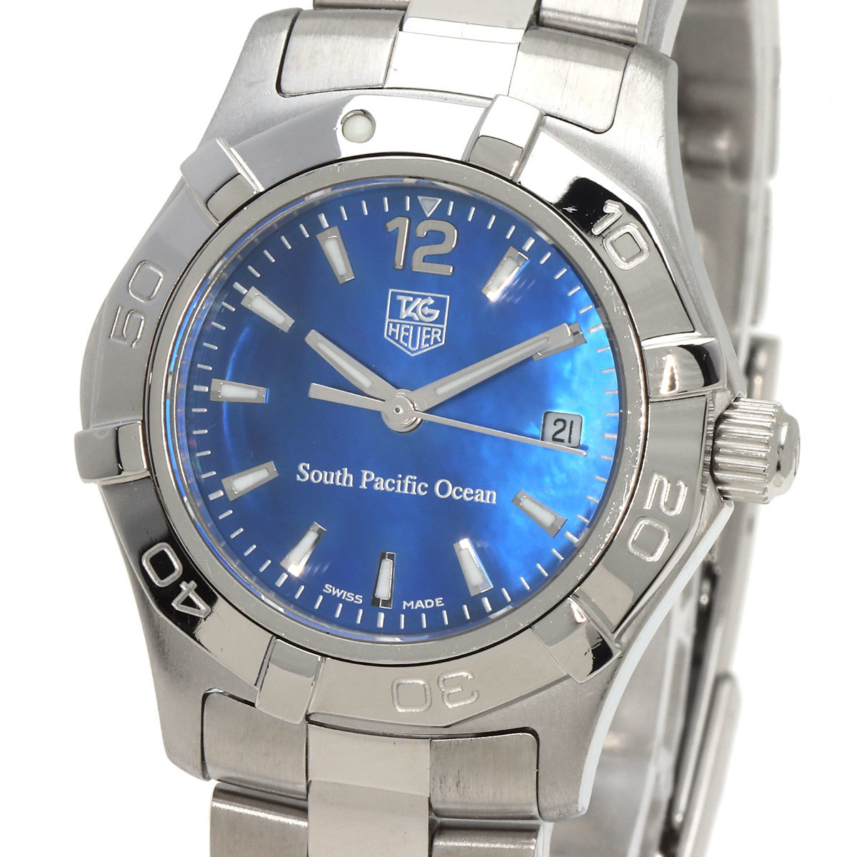 TAG HEUER TAG Heuer WAF141P Aquaracer 200ps.@ limitation wristwatch stainless steel SS lady's used 