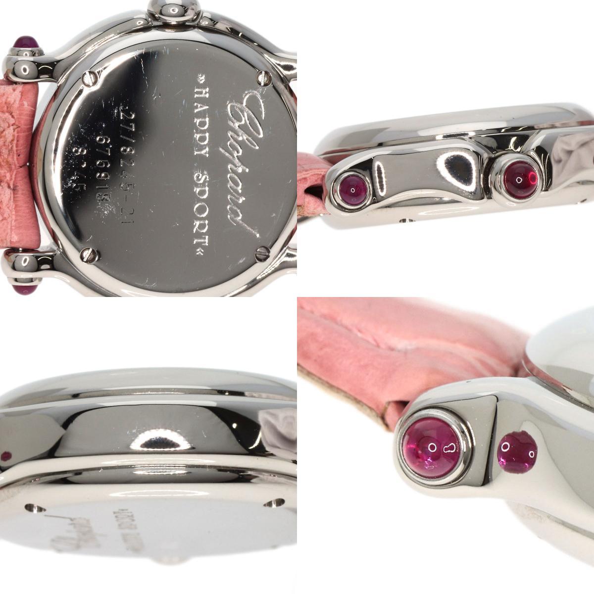 Chopard Chopard 27/8245-21 happy спорт бриллиант наручные часы нержавеющая сталь кожа женский б/у 