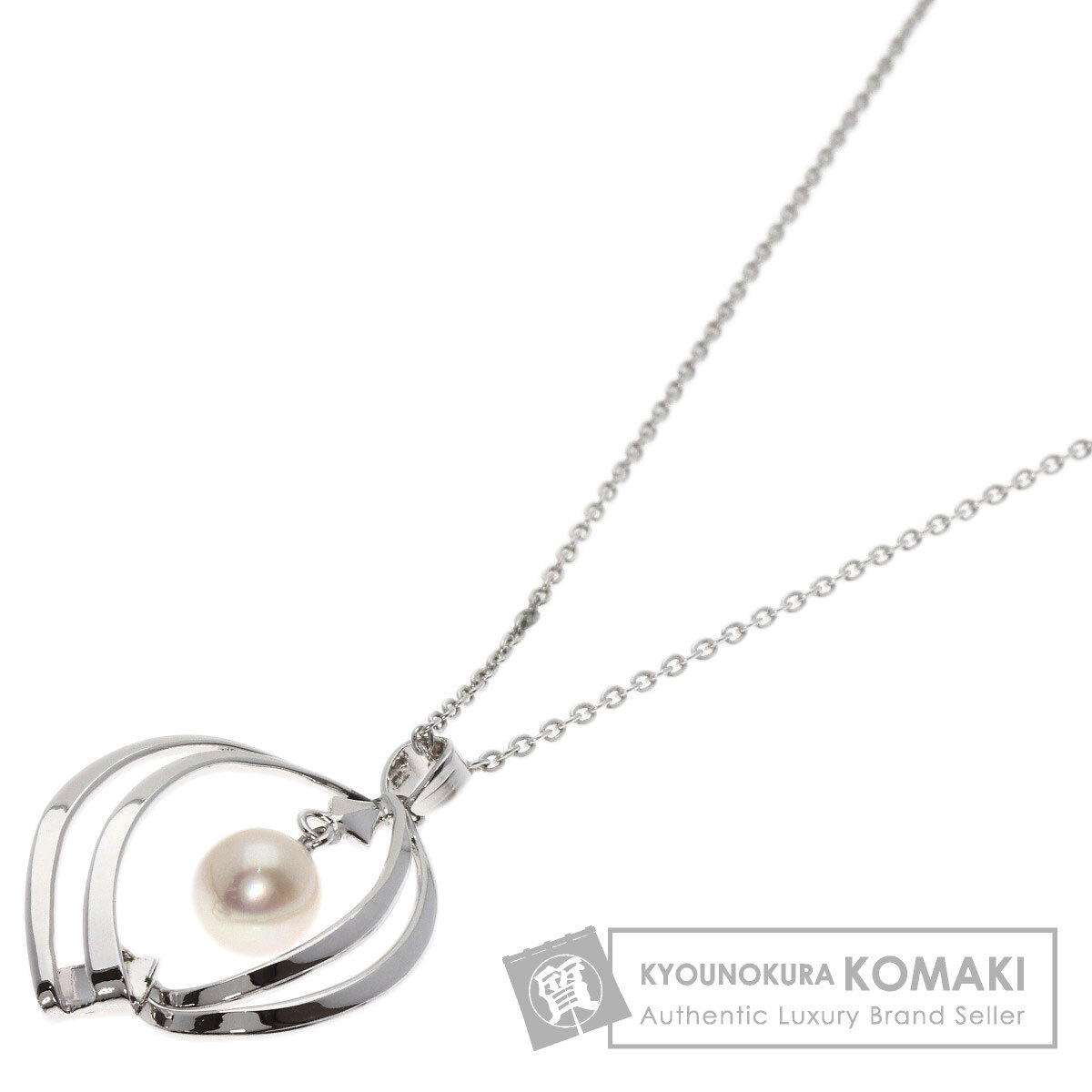 MIKIMOTO ミキモト パール 真珠 ネックレス シルバー レディース 中古_画像1