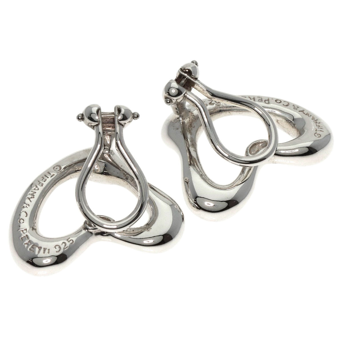 TIFFANY&Co. Tiffany Open Heart earrings silver lady's used 
