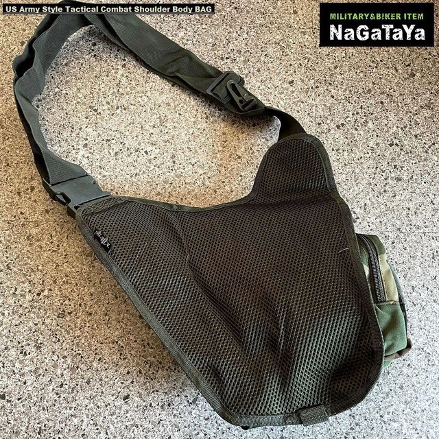 US軍タイプ タクティカル コンバット ショルダーバッグ ウッドランドカムフラージュ ボディBAG メッセンジャーバッグ ツーリングBAG_画像4