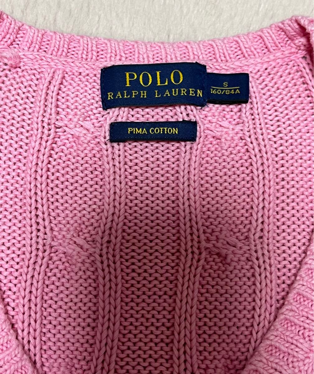 未使用 POLO Ralph Lauren ケーブルニット S ピンク