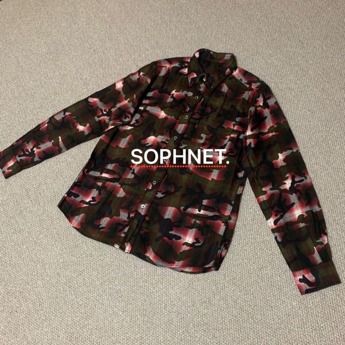 ソフネット SOPHNET. カモフラージュ チェック ネルシャツ メンズ M 日本製