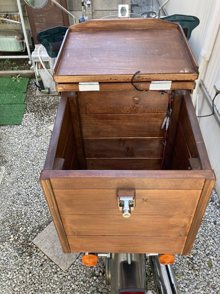 リトルカブ専用 木箱収納ボックス(DIY手作り)_画像5