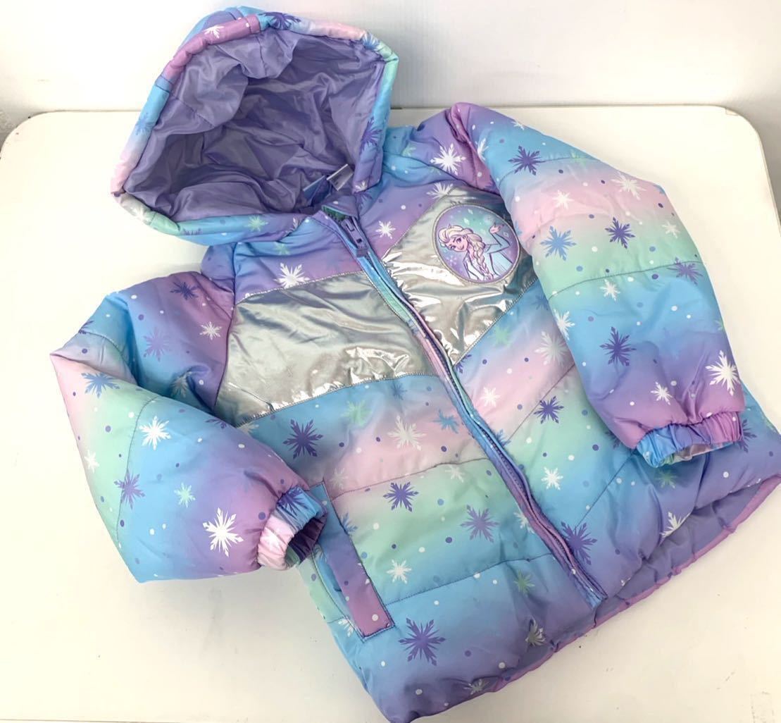  new goods # Disney hole snow L sa jacket 3T / 3 -years old light blue protection against cold with a hood .