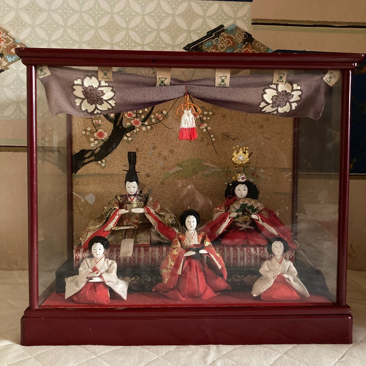 大正時代.昭和時代初期の雛人形 .雛祭り 硝子ケ-ス付き.痛み無し 大正時代.昭和時代初期の雛人形 .雛祭り 硝子ケ-ス付き.痛み無し