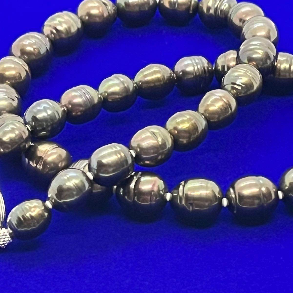 良品/黒真珠/黒蝶真珠バロックネックレスセット/クラスプsilver 良品/黒真珠/黒蝶真珠バロックネックレスセット/クラスプsilver