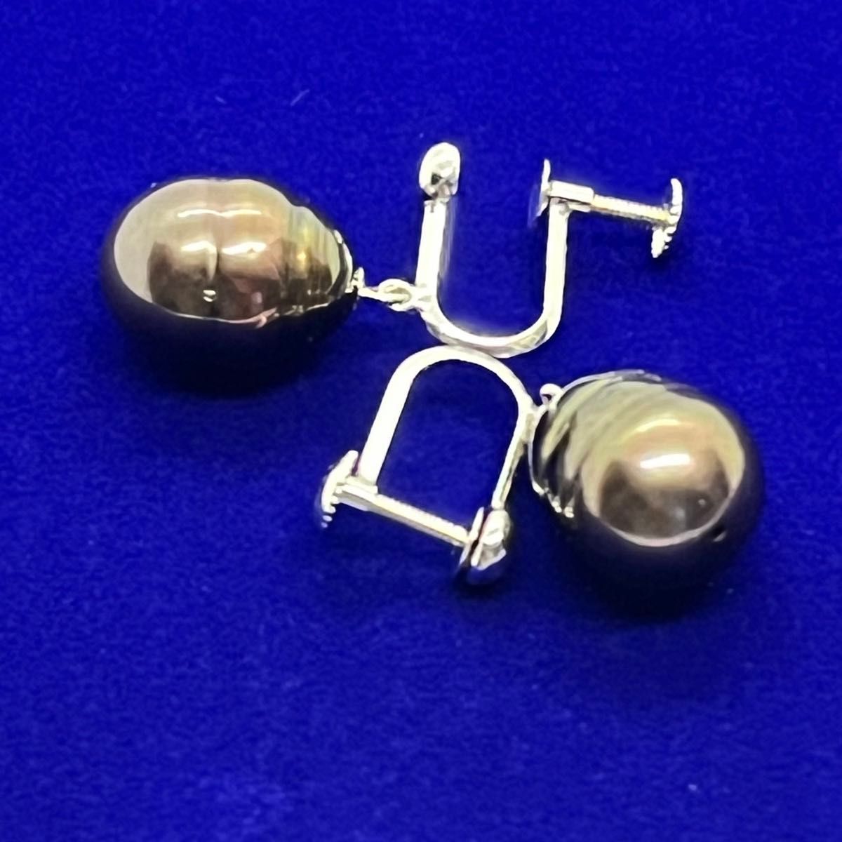 良品/黒真珠/黒蝶真珠バロックネックレスセット/クラスプsilver 良品/黒真珠/黒蝶真珠バロックネックレスセット/クラスプsilver