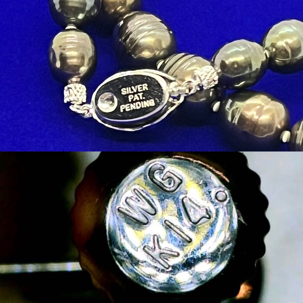 良品/黒真珠/黒蝶真珠バロックネックレスセット/クラスプsilver 良品/黒真珠/黒蝶真珠バロックネックレスセット/クラスプsilver