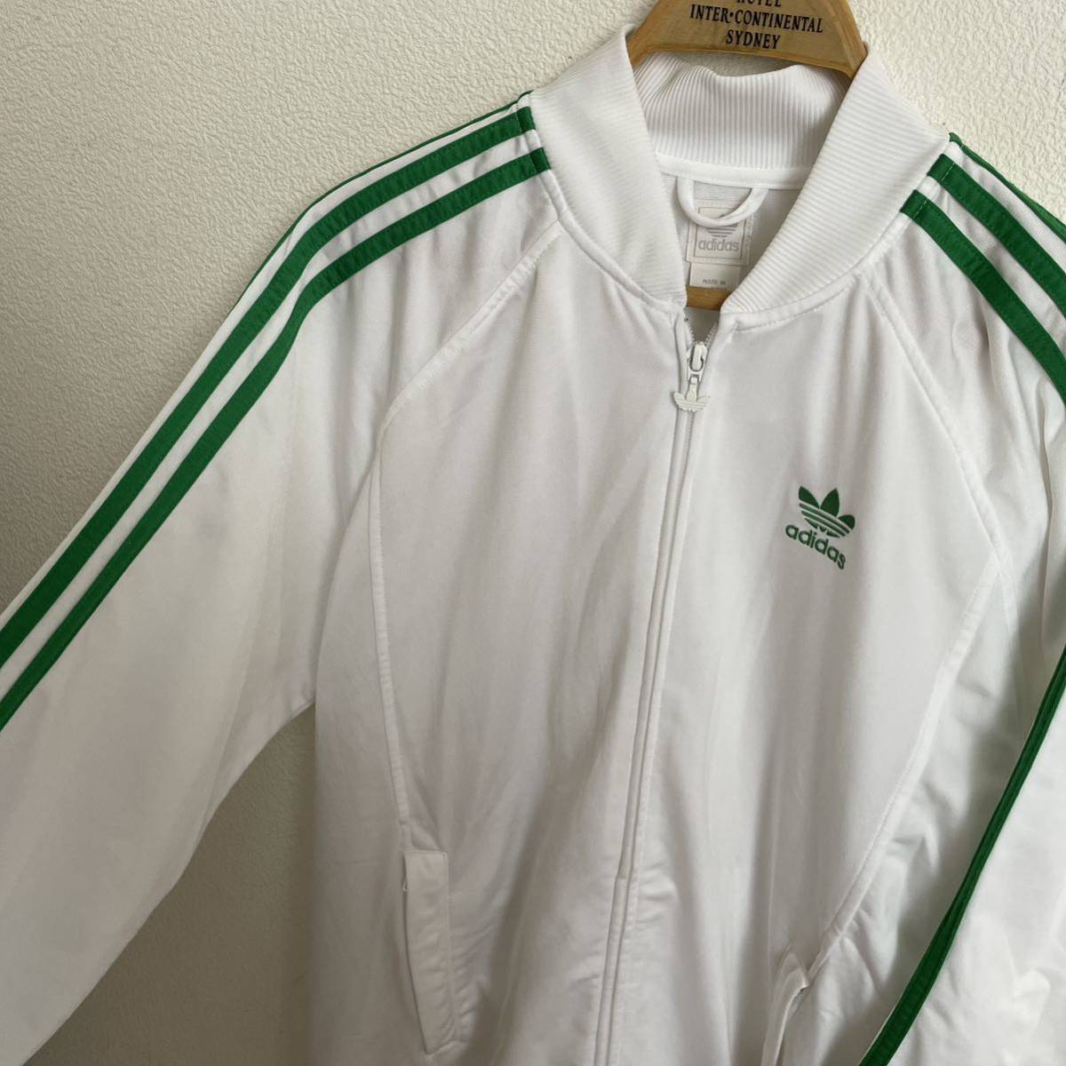 00s adidas originalsアディダス オリジナルス トラック ジャケット ジャージ 白緑 3本線 オールド ビンテージ USA ATP 90s_画像3