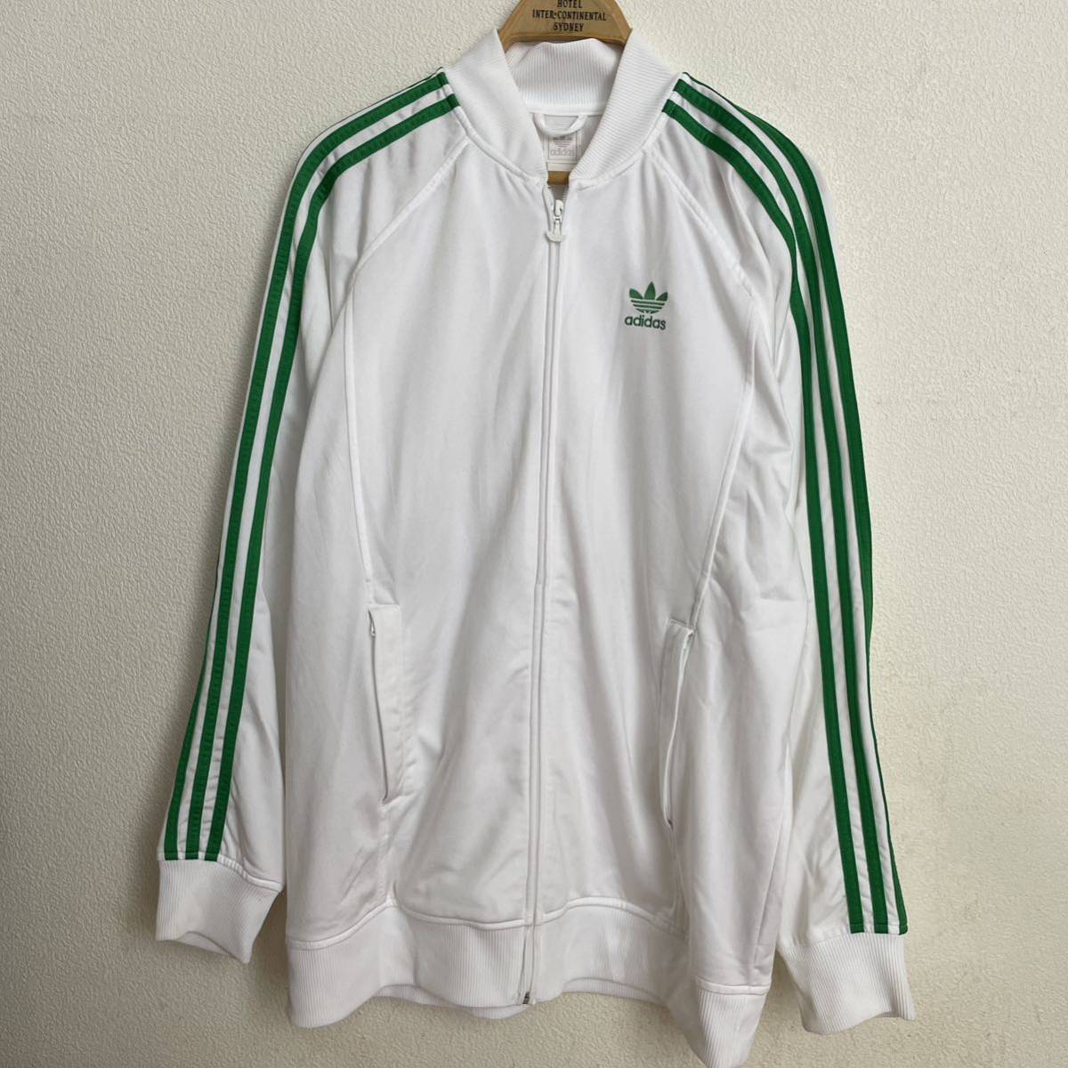 00s adidas originalsアディダス オリジナルス トラック ジャケット ジャージ 白緑 3本線 オールド ビンテージ USA ATP 90s_画像2