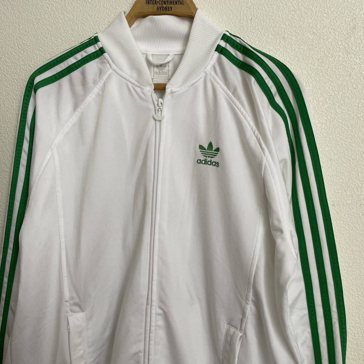 00s adidas originalsアディダス オリジナルス トラック ジャケット ジャージ 白緑 3本線 オールド ビンテージ USA ATP 90s_画像1