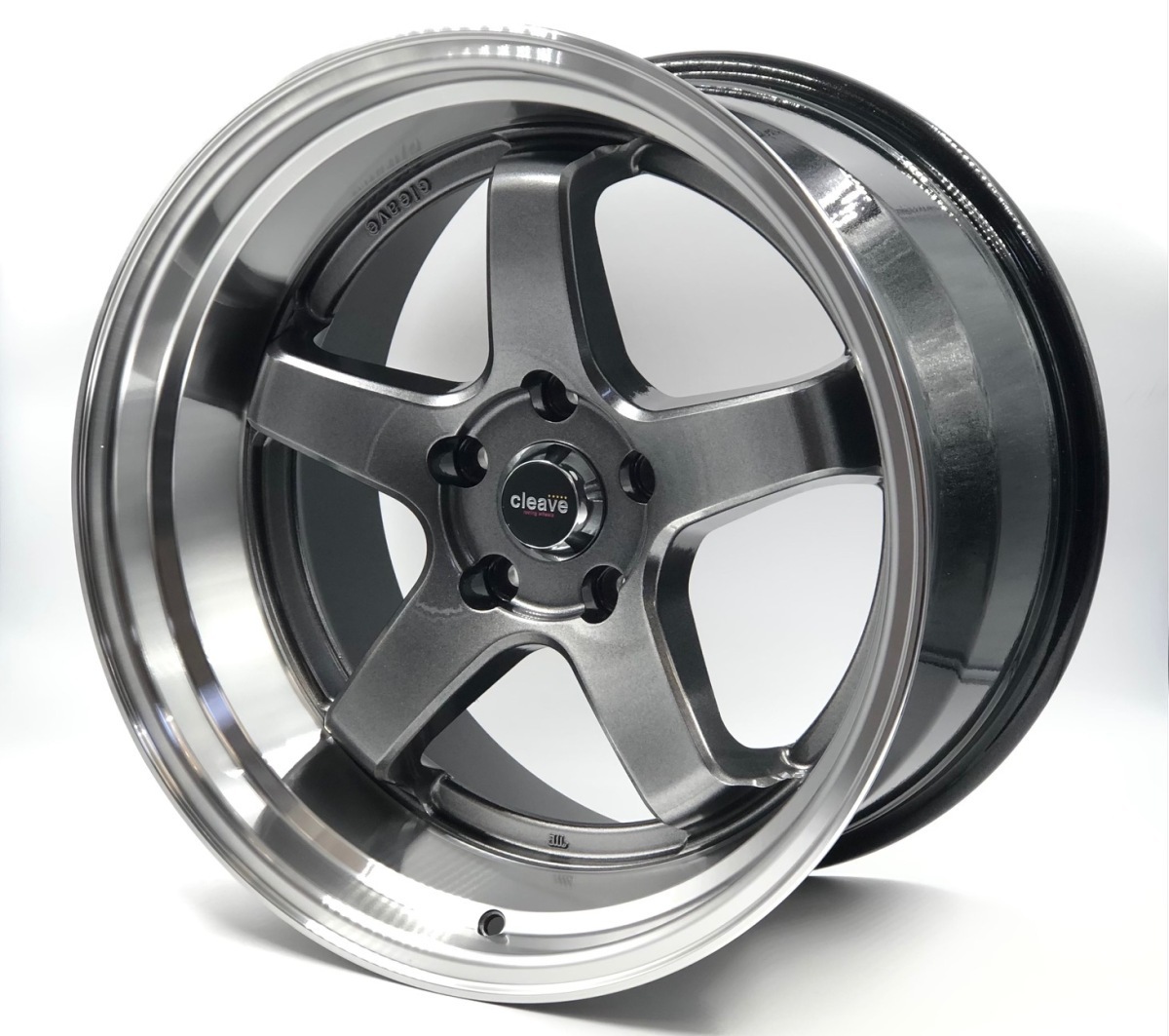 CLEAVE RACING FL53 18x10.5J +15 5H-114.3 ガンメタ/マシンド 4本セット_画像1