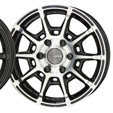 ハイエース KYOHO AME ガレルナ レフィーノ 17x6.5 +38 ブラック/ポリッシュ グッドイヤー ナスカー 215/60R17 200系 ENKEI 日本製_画像1