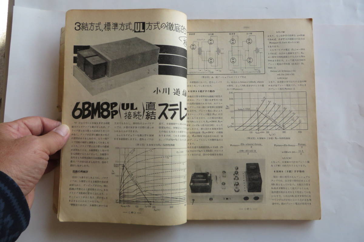 312 電波技術 1968年6月 トリオTR-2トランシーバーの解剖 山水AU-555全回路図 6BM8/6CA7/6BQ5/6V6/7189各真 破れ折れ書込み汚れ有 最終出品の画像7