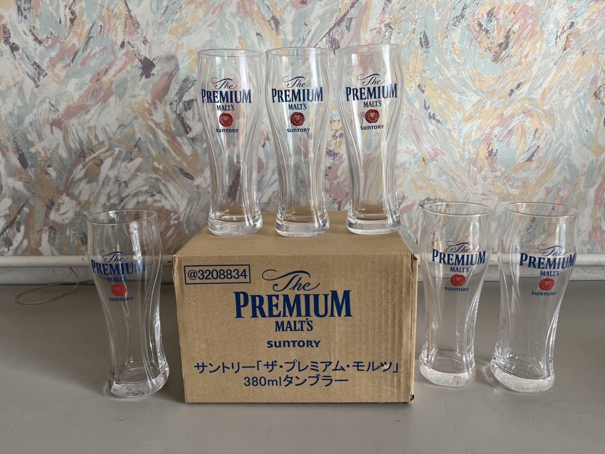 H111515 サントリー SUNTORY プレミアム モルツ 380ml タンブラー ビールグラス ビアグラス グラス コップ プレモル 6個セット_画像1