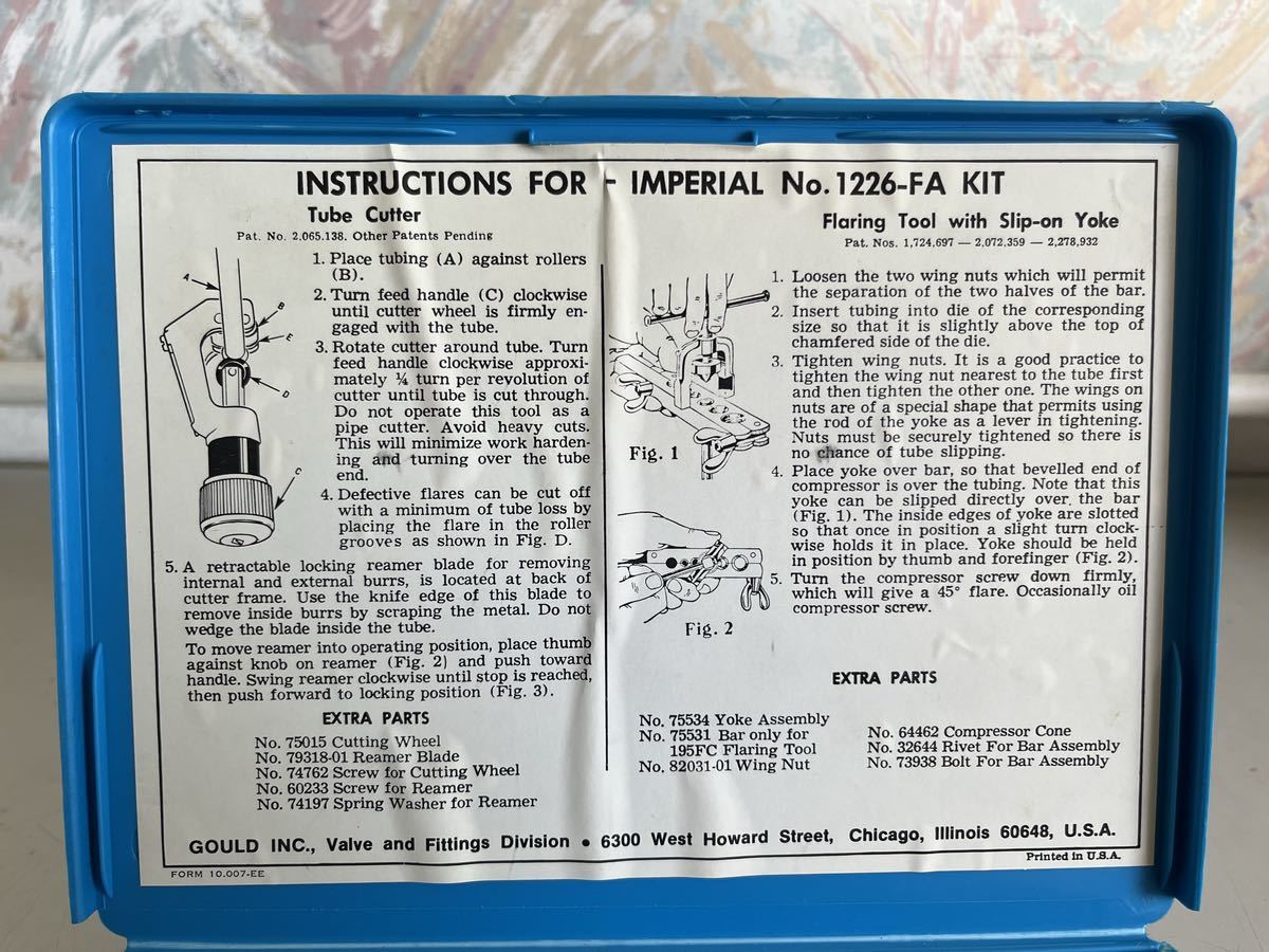 H091357 インペリアル イーストマン チューブ ワーキング ツールキット No. 1226-FA KIT Imperial-Eastman Tube Working Tool Kits_画像4