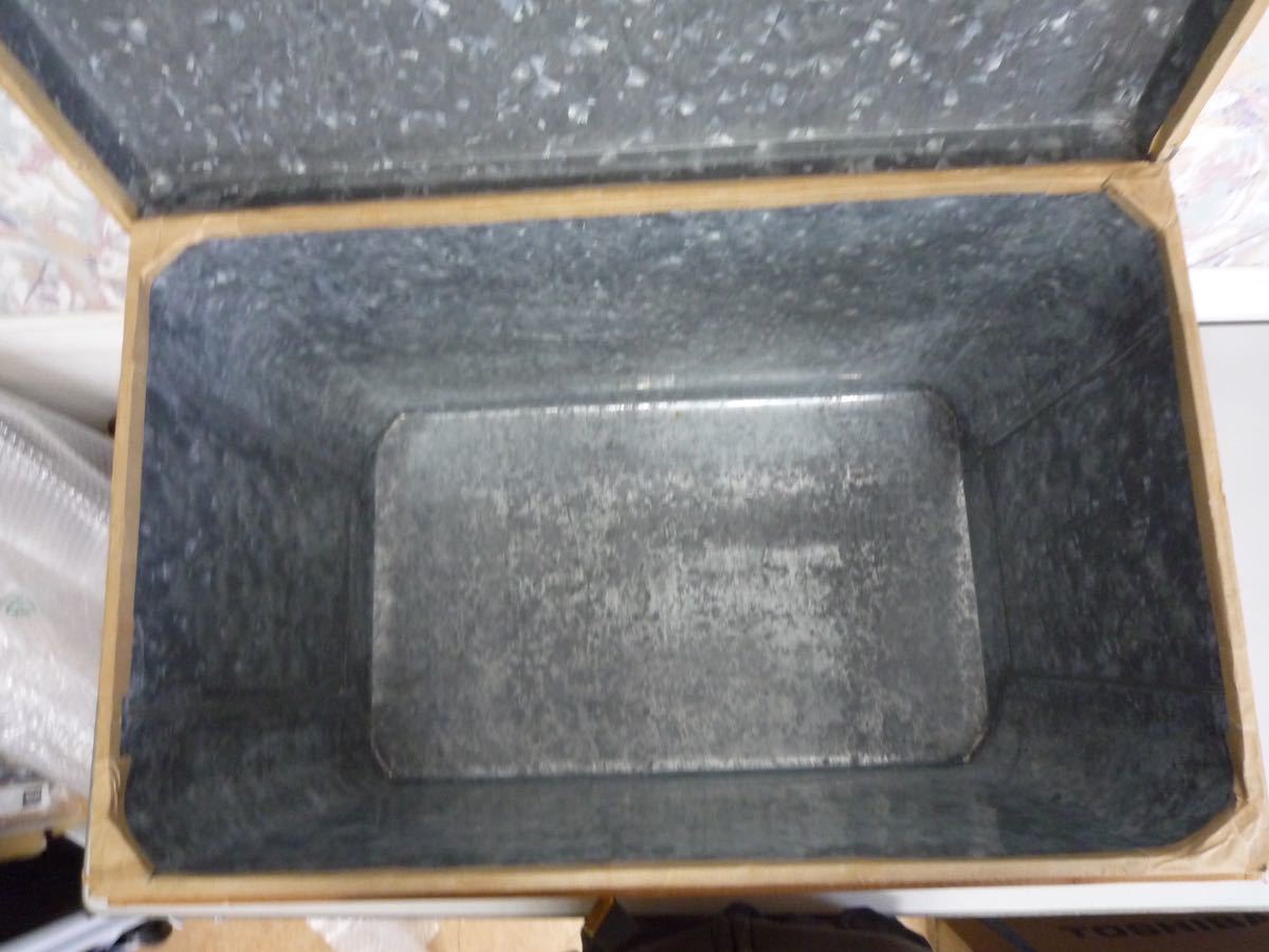 H022154茶箱 木箱 収納箱 木製 昭和レトロ トタン ブリキ_画像6