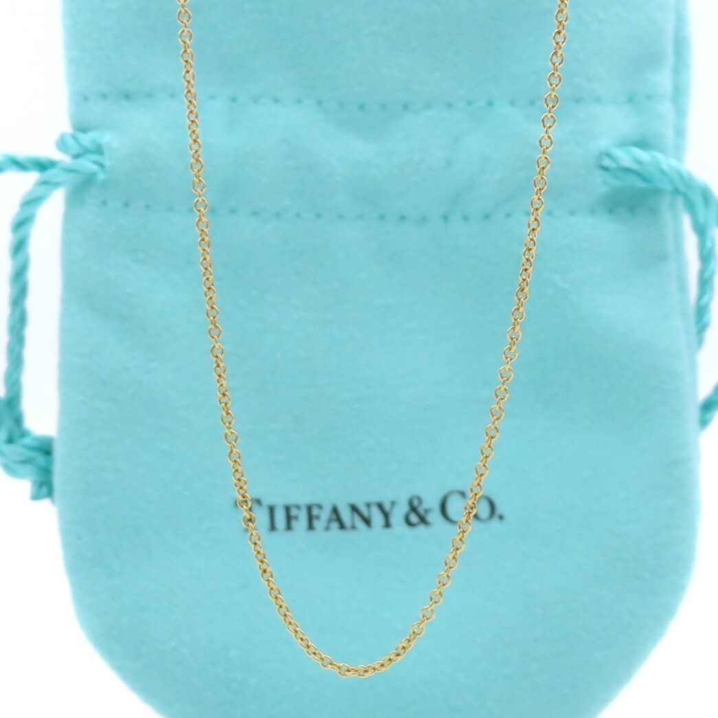 【送料無料】 未使用 Tiffany&Co. ティファニー イエロー ゴールド ミディアム チェーン ネックレス 50cm 750 K18 HT41
