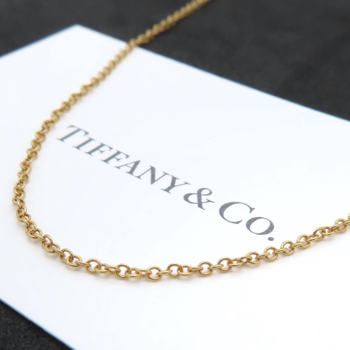 【送料無料】 極希少 美品 Tiffany&Co. ティファニー ローズ ゴールド チェーン ネックレス 40cm 750 K18 ピンク HT25_画像2