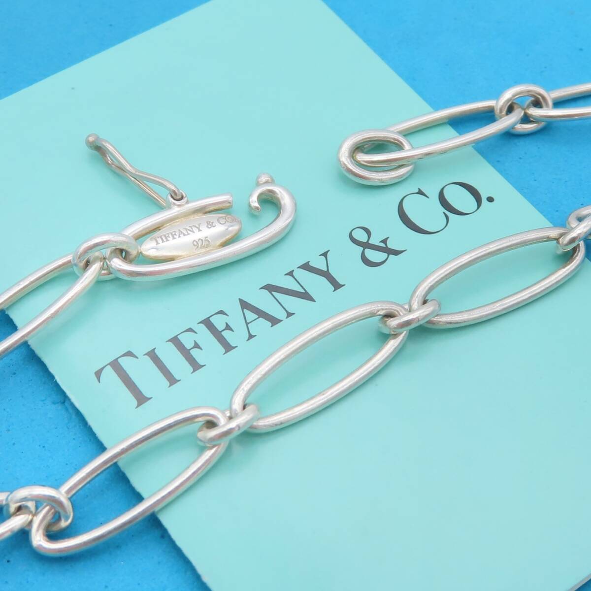 [ free shipping ] beautiful goods Tiffany&Co. Vintage Tiffany ellipse link silver bracele SV925 oval HT56