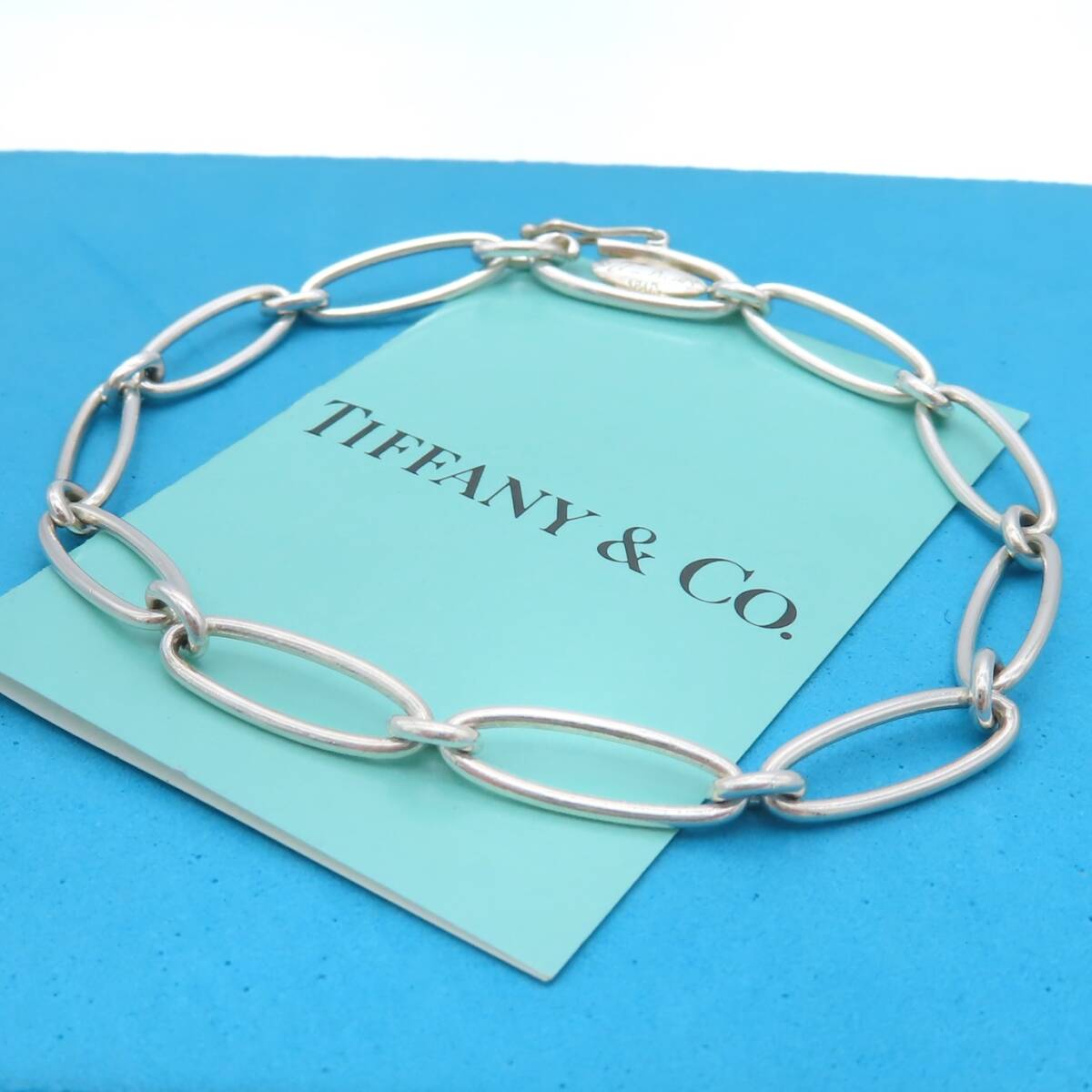 [ free shipping ] beautiful goods Tiffany&Co. Vintage Tiffany ellipse link silver bracele SV925 oval HT56