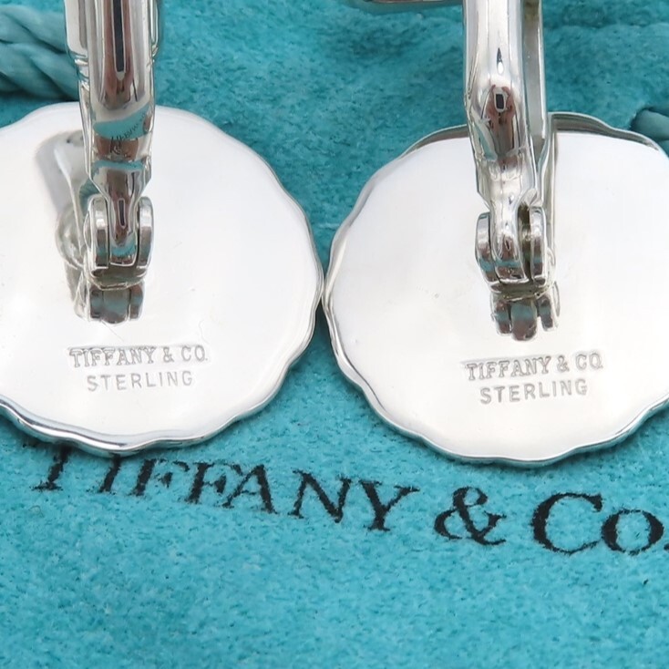 [ free shipping ] ultimate rare beautiful goods Tiffany&Co. Vintage Tiffany Circle rope silver cuffs links STERLING men's suit HT33