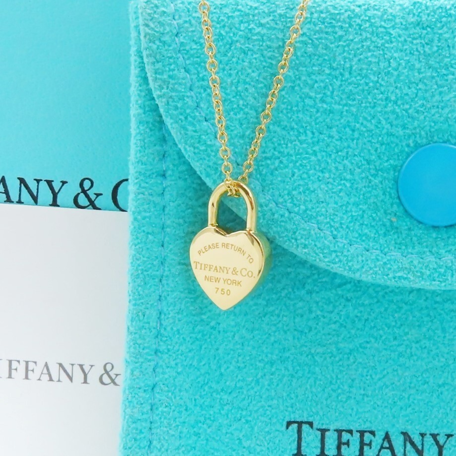 【送料無料】 希少 美品 Tiffany&Co. ティファニー リターントゥ ハート ロック イエローゴールド ネックレス 750 K18 カデナ MW40