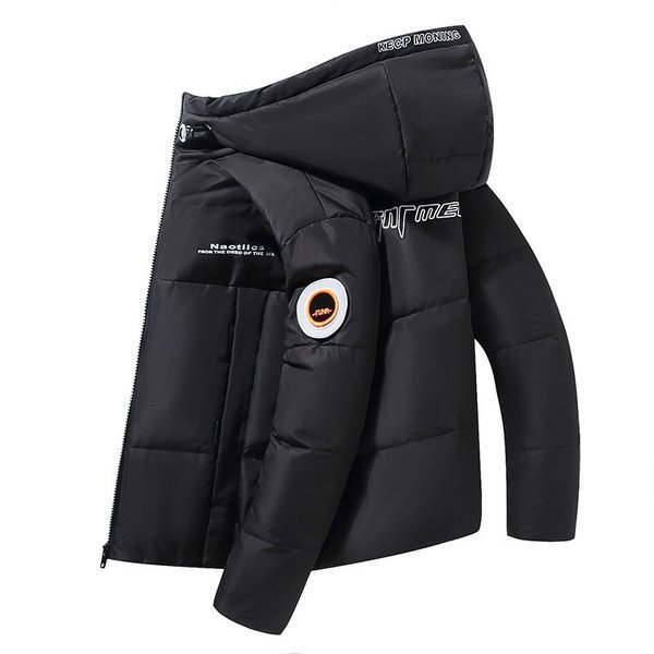 XL ブラック ダウンジャケット メンズ レディース 迷彩 無地 ダウン 男女兼用 フード付き 保温 個性 防寒 防風 冬