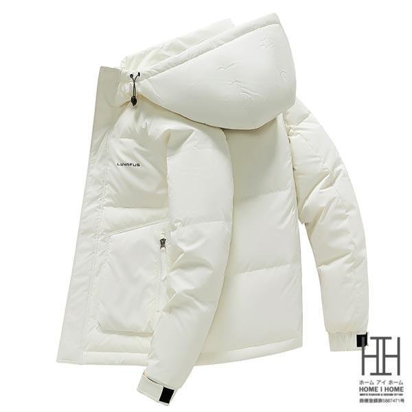 2XL ホワイト ダウンジャケット ダウンコート メンズ おしゃれ 大きい 白き ワンポイント 軽量 防寒