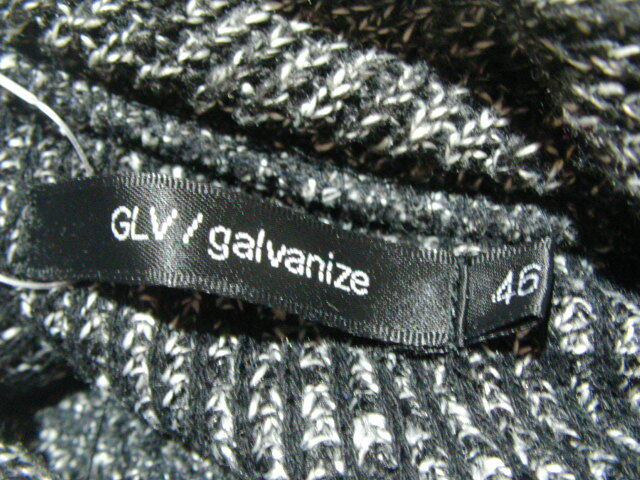 ssy8293 GLV/galvanize 長袖 ニット プルオーバー セーター ブラック系 ■ タートルネック風 ■ メランジ サイドスリット サイズ46/M_画像9