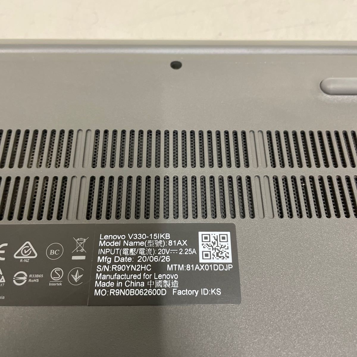 セ75 Lenovo V330-15IKB 81AX Core i3 8130U メモリ8GB ジャンク_画像5