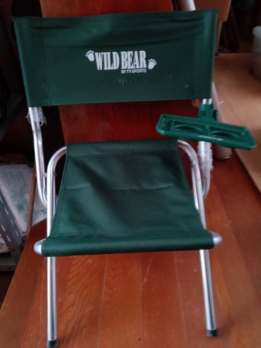 「WILD BEAR 」ドリンクホルダー付き 折り畳みアウトドアチェア bbq キャンプ *0124_画像1