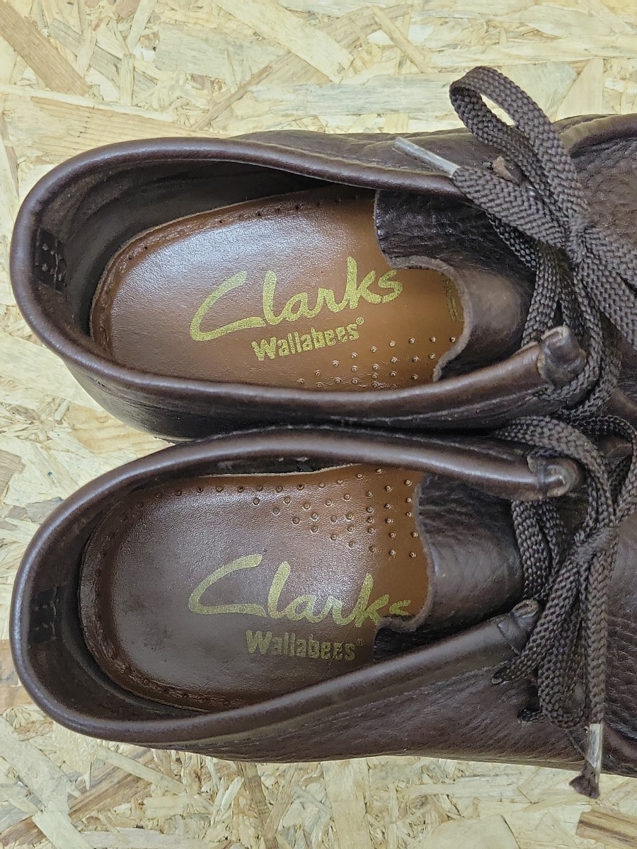 Y Clarks WALLABEE BOOT 8 1/2 Dark Brown Waxy Leather クラークス ワラビー ダークブラウン 箱付き_画像6