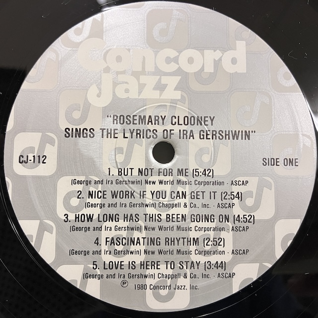 ●即決VOCAL LP Rosemary Clooney / sings the Lyric of Ira Gershwin cj112 jv6119 米オリジナル ローズマリー・クルーニー_画像3