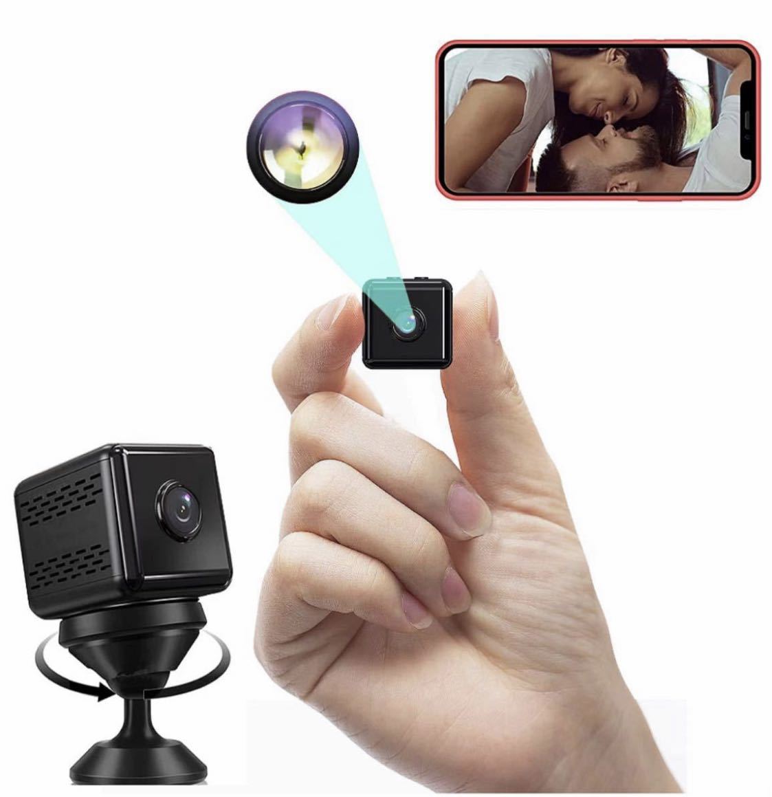小型カメラ 防犯カメラ WIFI機能付き 録音録画 遠隔監視 動体検知 暗視機能 広角 室内防犯カメラ 監視カメラ USB充電 IOS/Android対応_画像1