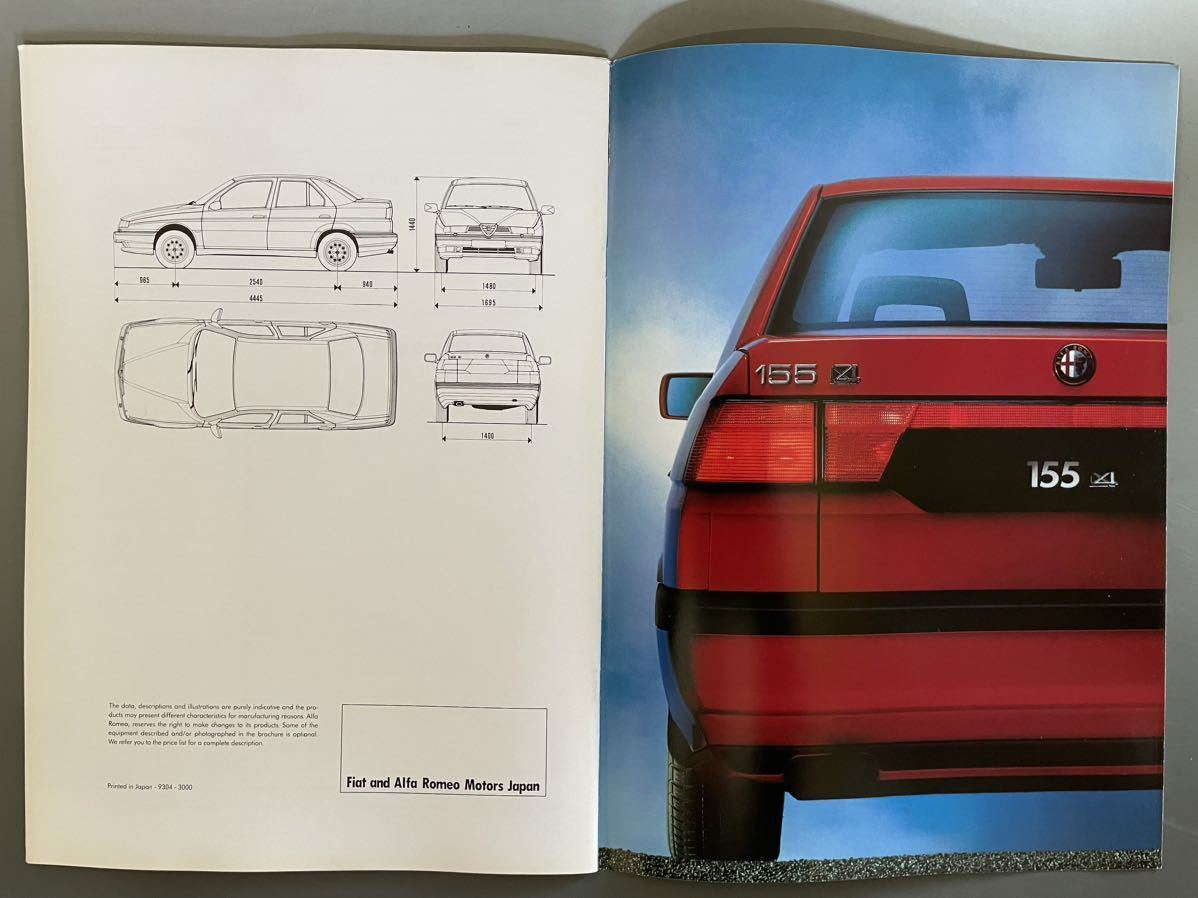 ☆カタログ ALFA ROMEO 155 Q4 Quadrifoglio 1992 資料として コレクションとして オーナー様 アルファファンシャーの方 お勧めの逸品です!_画像10