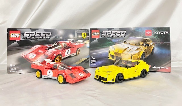レゴ LEGO 組立済2台セット スピードチャンピオン 76901 トヨタ GR スープラ 76906 フェラーリ 512M 開封済 ジャンク 現状品_画像1