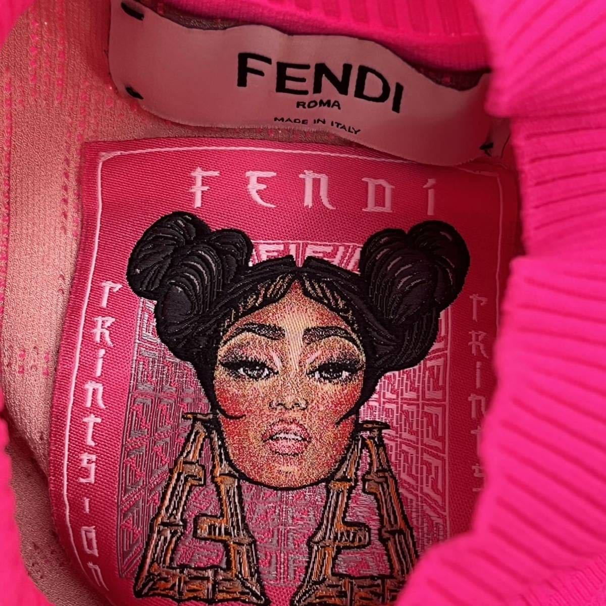 FENDI×Nicki Minaj Fendi ni key *mina-ju collaboration FENDI Prints On FF Zucca tight knitted One-piece FZD816 AAEL