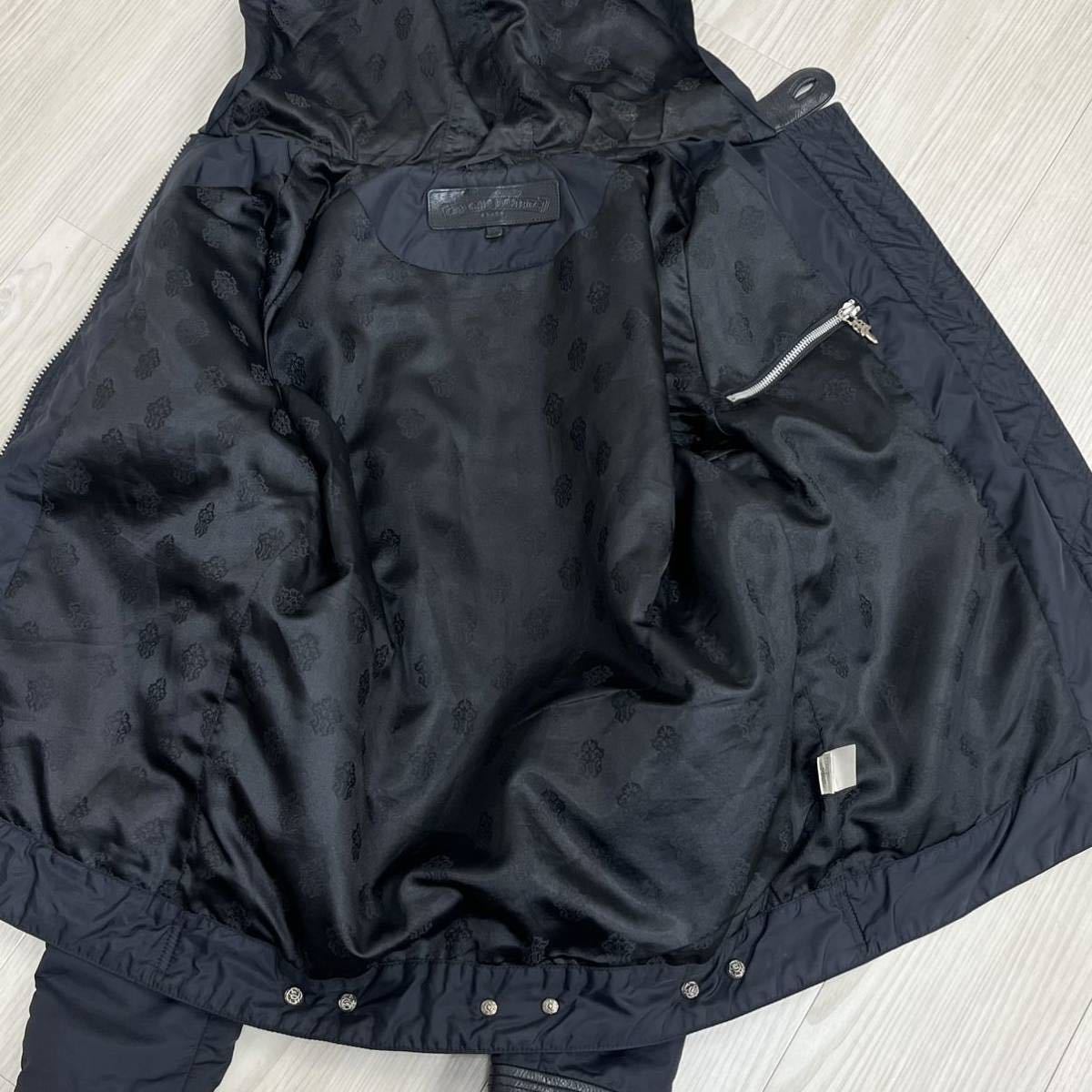 CHROME HEARTS クロムハーツ DEGENERATE NYLON JACKET BSフレアパッチ ダガージップ レザー切替 フーデッド ナイロンジャケット メンズ_画像6