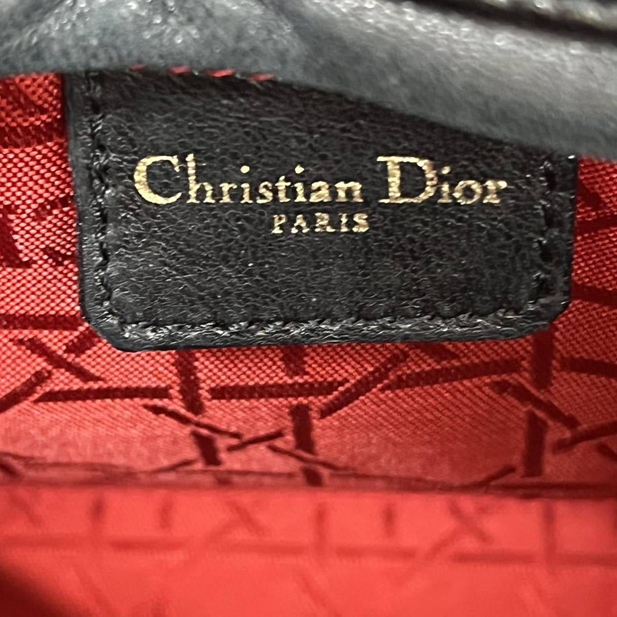 Christian Dior クリスチャン ディオール レディディオール エナメル パテントレザー ロゴチャーム 2way ハンドバッグ MA-0927_画像9