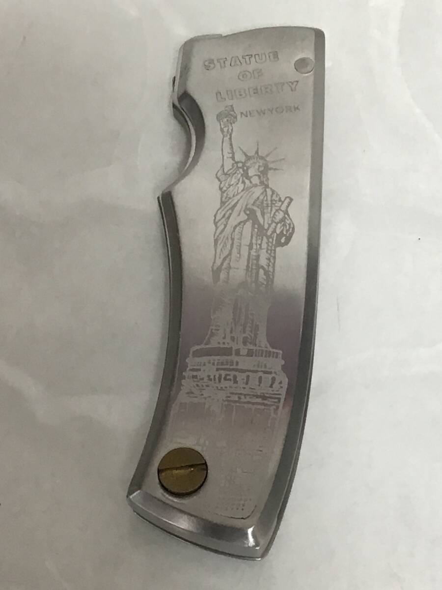 折りたたみナイフ statue of liberty newyork 440ステンレス made in JAPAN_画像1