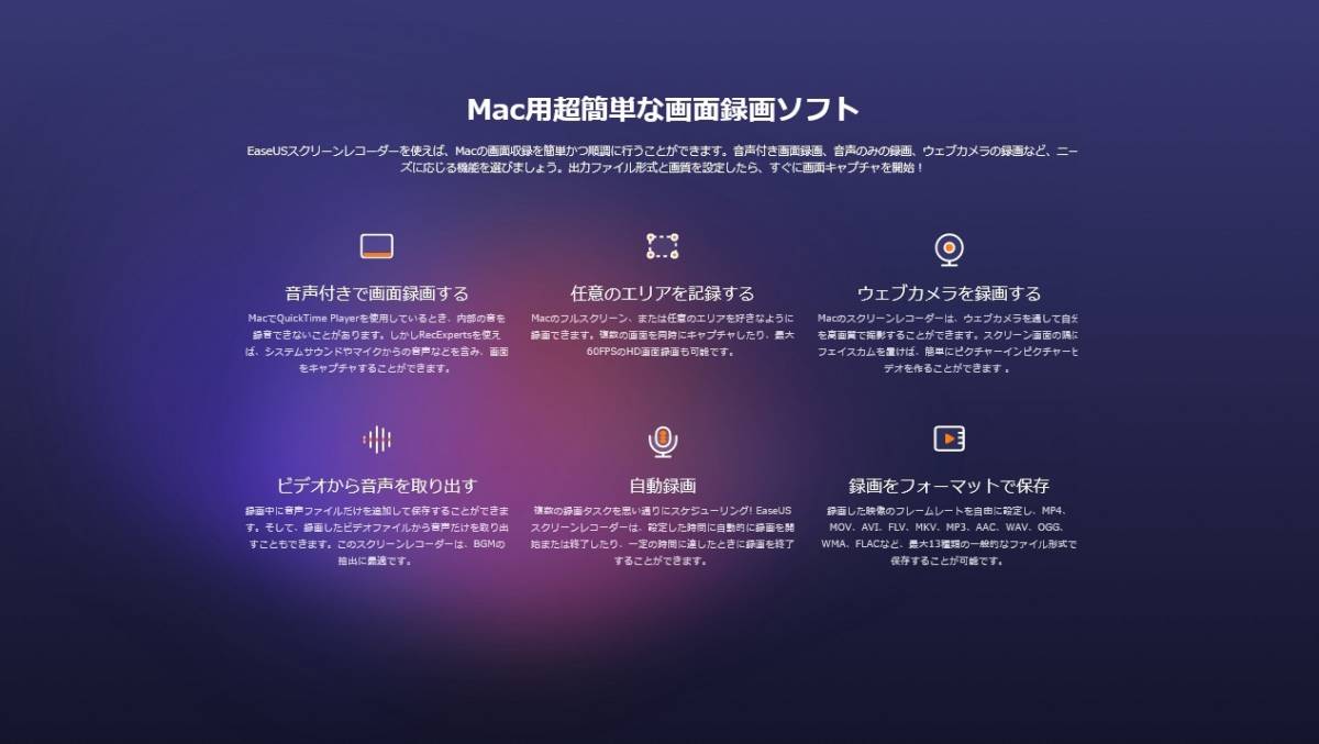 EaseUS RecExperts スクリーンレコーダー 画面録画ソフト Mac版 ライフタイムライセンス ダウンロード版 _画像2