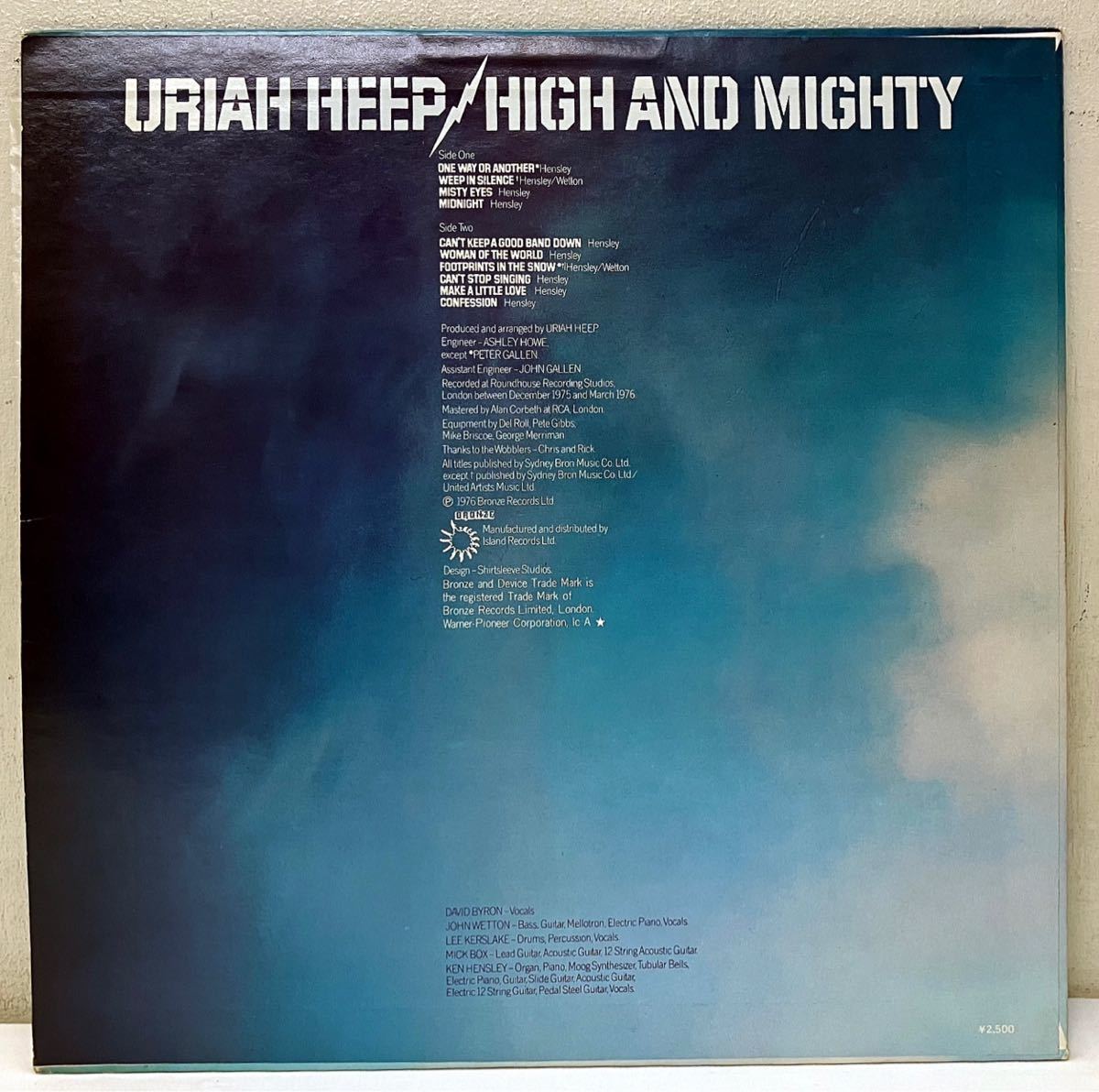 AA113402▲国内盤 URIAH HEEP/HIGH AND MIGHTY LPレコード ユーライア・ヒープ_画像2