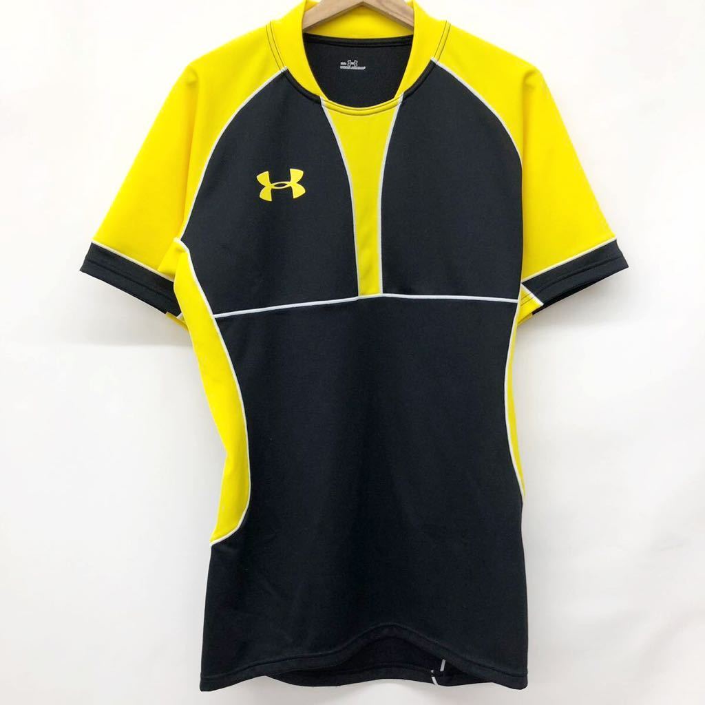 UNDER ARMOUR アンダーアーマー メンズ 定価8250円 MRG3760 UAラグビープラクティスジャージ 半袖シャツ 速乾 耐久 イエローブラック XXLの画像2