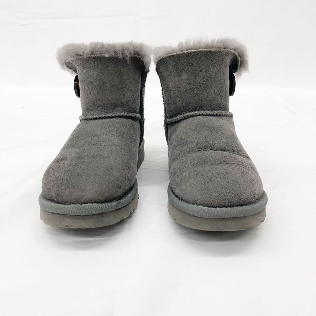 UGG アグ W BAILEY BUTTON 3352W ムートン ブーツ ショートブーツ グレー 22.0cm_画像2